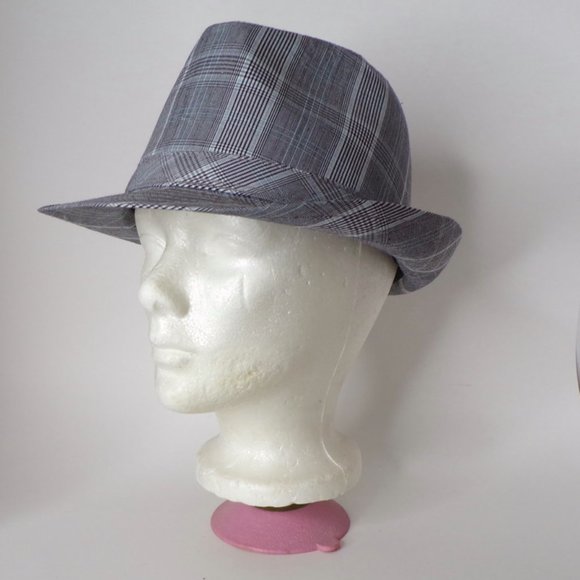 Capstar Fedora Hat With Feathers Glen Check 2398 - Picture 8 of 9